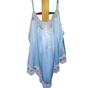 VTG Tom Bezduda for BARAD & CO Baby Blue Nylon Lace Camisole Teddy Size Small